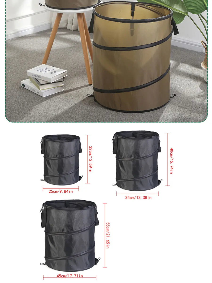 1pc Pop-up Trash Can, Outdoor Portable Camping Folding Trash Can Camping Trash Can Gardening Garden Garbage Bag Garden Leaf Buck