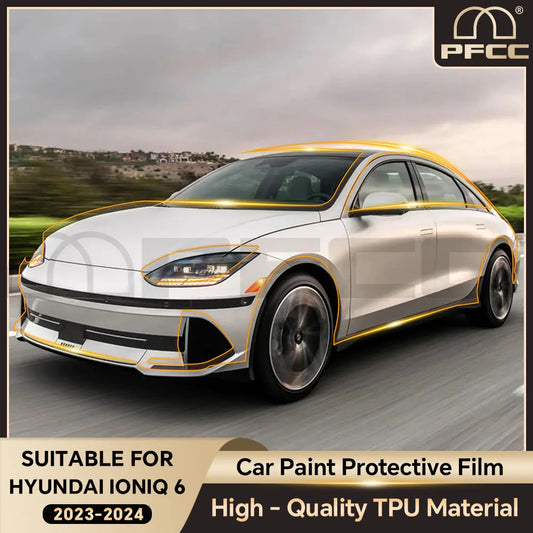 PFCC for Hyundai Ioniq 6 2023 2024 Car Body Precut Sticker Paint Protection Film Anti-Scratch TPU Clear Bra PPF Decal 8.5mil