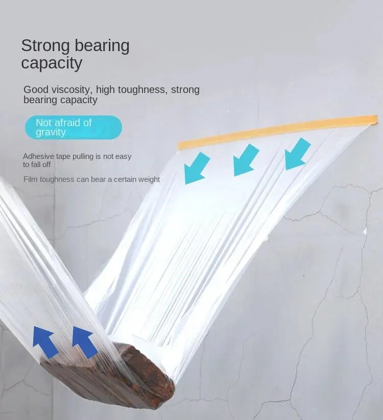 0.35m * 20m Transparent Plastic Shielding Film Waterproof Dust Cover Living Room Kitchen Furniture Decoration Vacant Protective