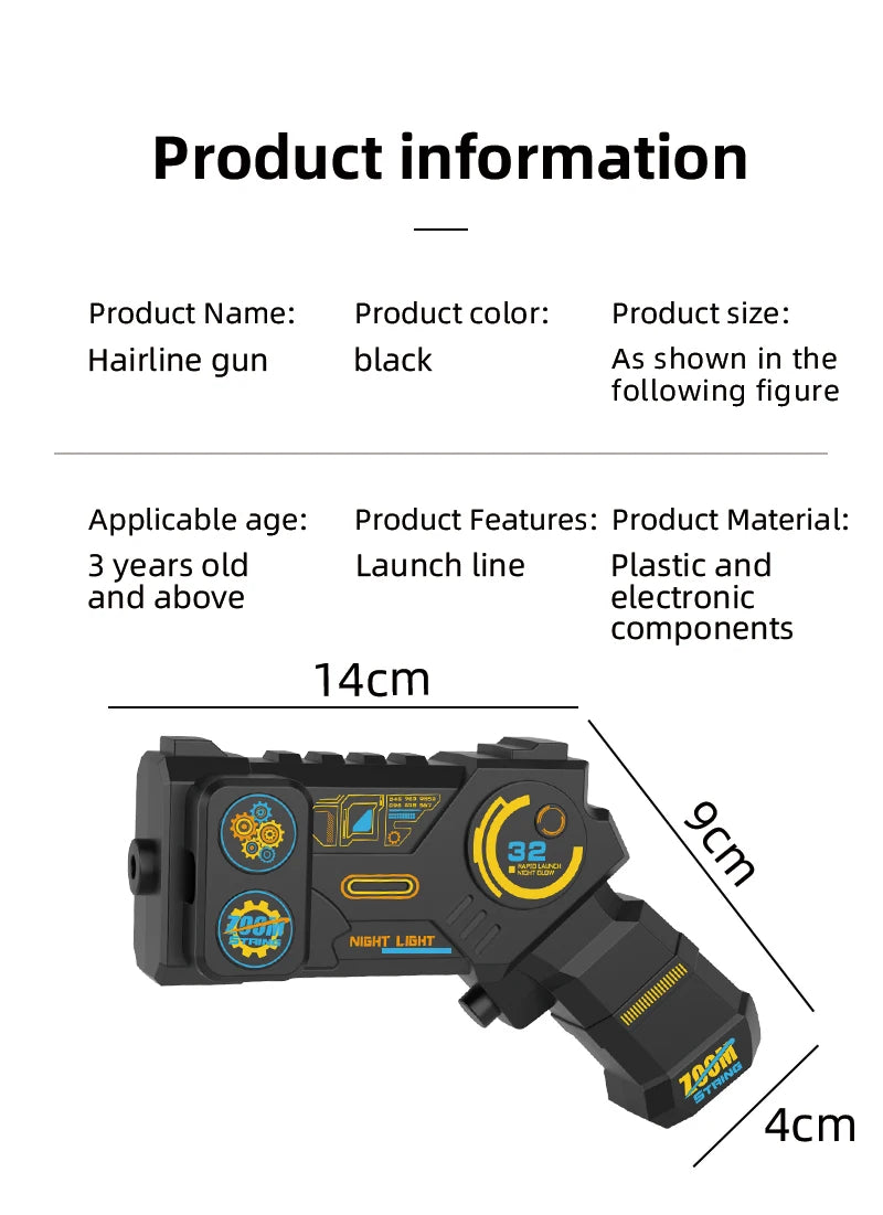 String Rope Glow in The Dark String Rope Launcher Luminous Portable Handheld String Stress Relief Toy For Kids Party Gift