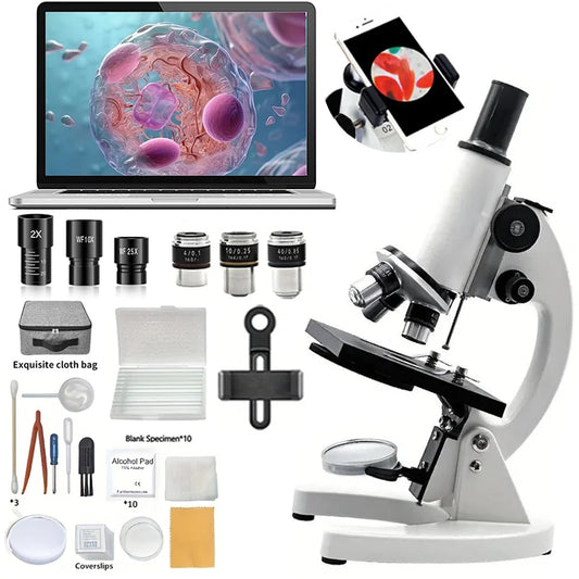 Monocular Optical Microscope 40X-2000X Microscope School Science Experimental Biology Microscope Digital Microscope for Children