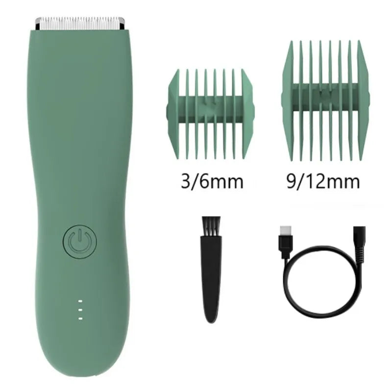Body Hair Trimmer Shaver for Men Ball Trimmer for Groin Pubic Replaceable Ceramic Blade Groomer Electric Razor Waterproof Clippe