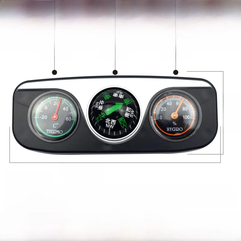 Outdoor Outing Car Guide Ball Self-driving Tour Compass with Thermometer Car Interior Decoration Accessories