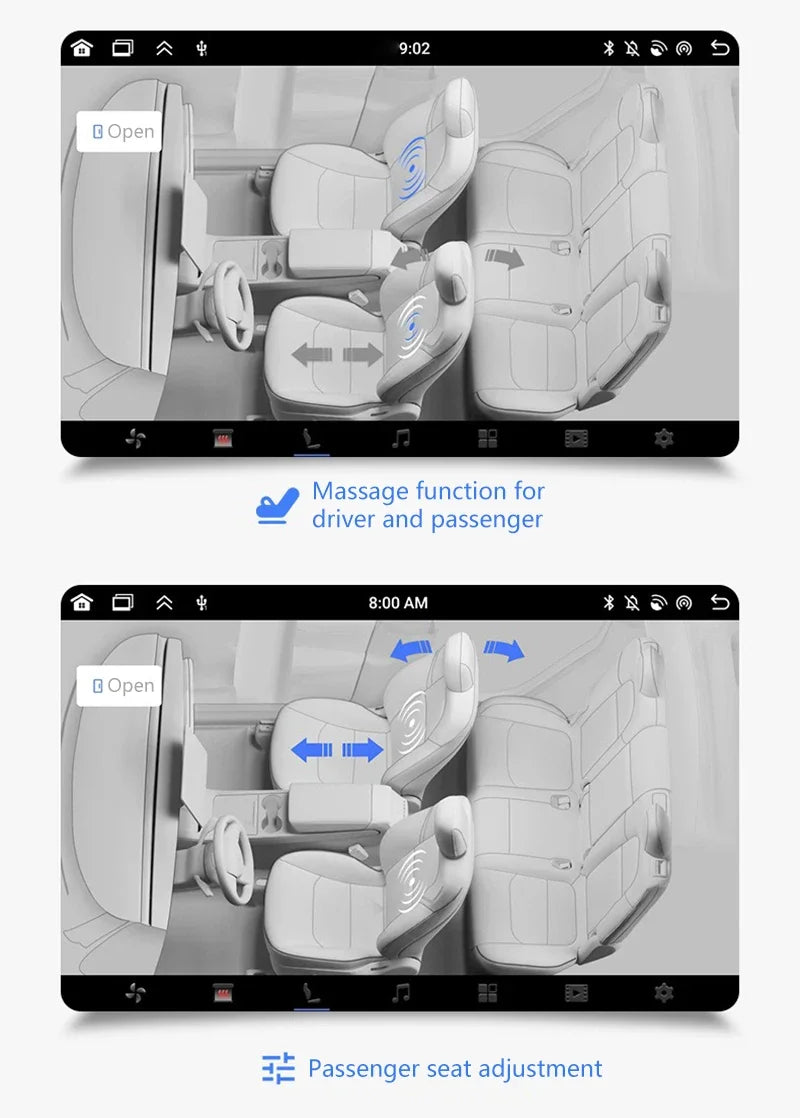 New Style 8.66 Inches Rear Display Android 13 WIFI Entertainment Screen 4G+64G Wireles Carplay Andriod Auto for Tesla Model Y 3