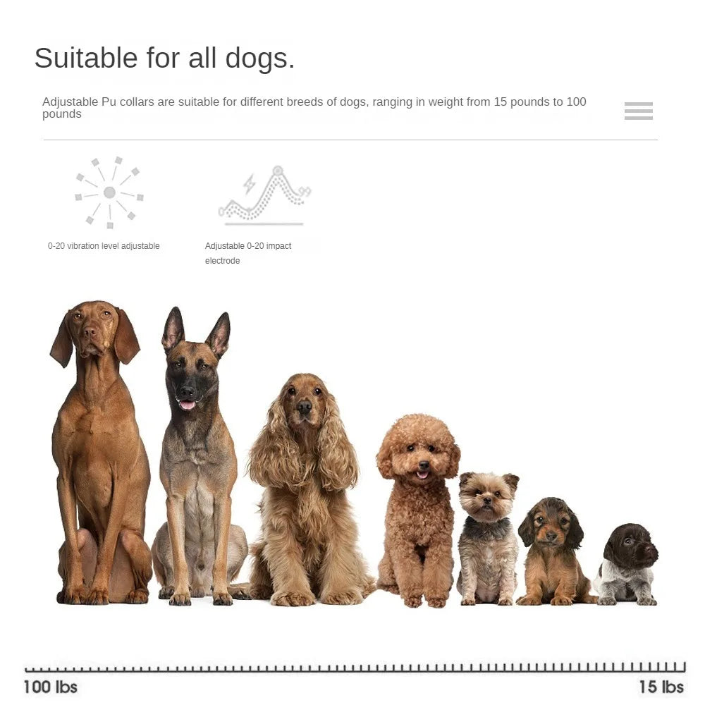 Electric Dog Training Collar Waterproof Dog Bark Collar Pet Usb Rechargeable Vibration Anti Barking Device Bark Deterrents