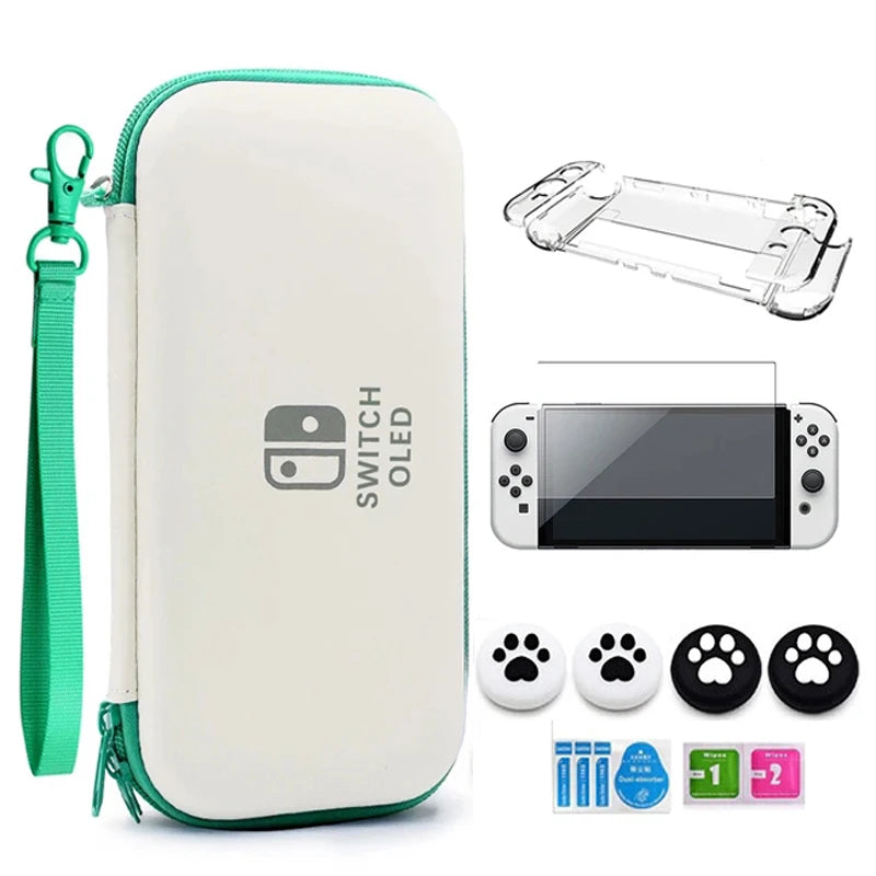 New Switch OLED Storage Carrying Case  7 in 1 Kit for Nintendo Switch OLED Crystal Shell For Switch Oled Accessories