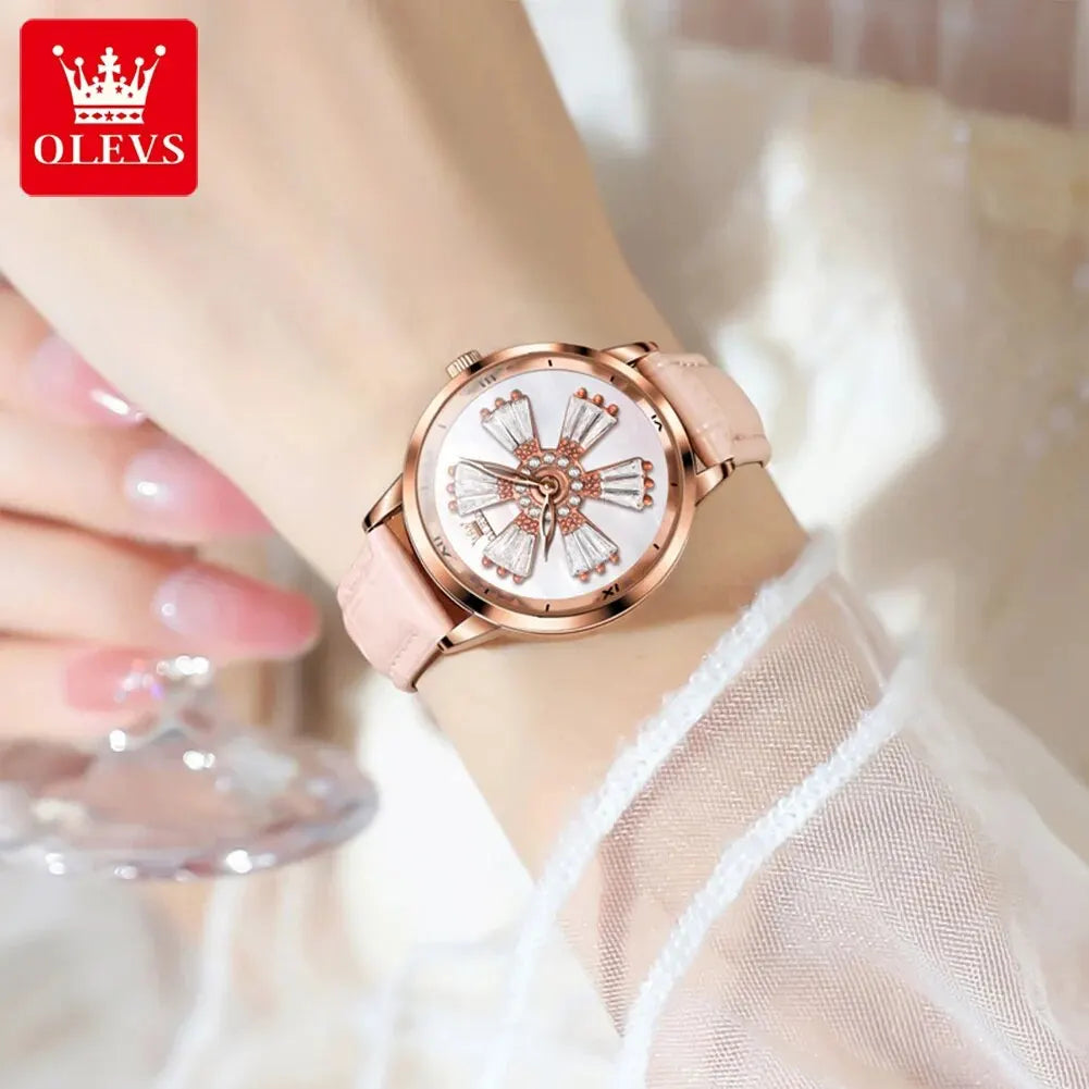 OLEVS A WOMEN'S Quartz Watch with a Rotating Dial 5579