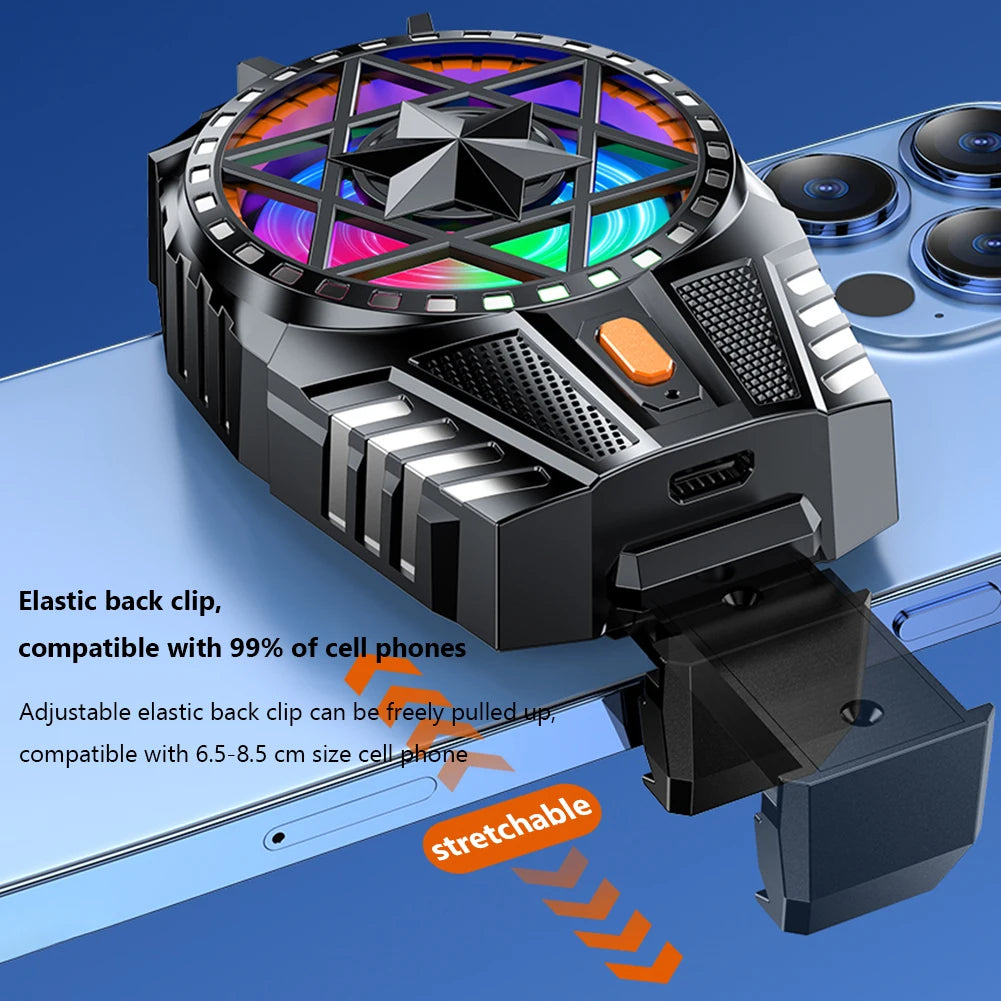 Portable Cooler For Mobile Phone Radiator Cooling Fan For Mobile Phone Fan Cell Cooling Plate Phone Cooler with RGB Light