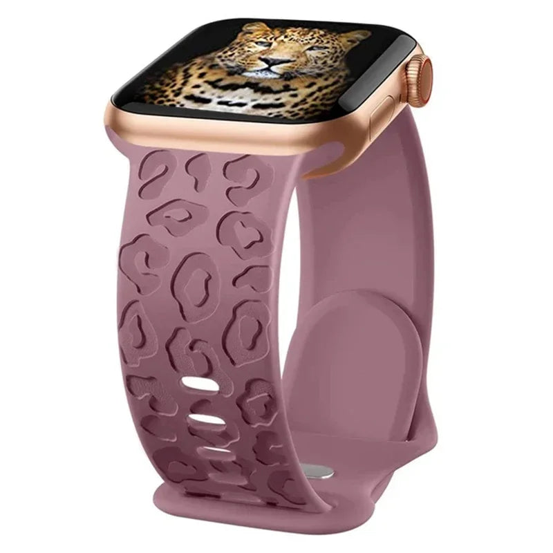 Engraved Silicone strap For Apple Watch Band 42mm 44mm 45mm 41mm 49mm 40mm bracelet correa iwatch Series 8 9 SE 7 6 5 4 3 Ultra