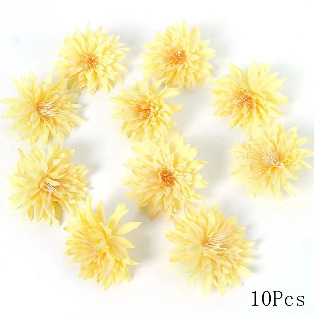 Yellow Artificial Flowers Heads Silk Fake Flowers for Home Decor Party Wedding Decoration DIY Valentine's Day Gifts Accessories