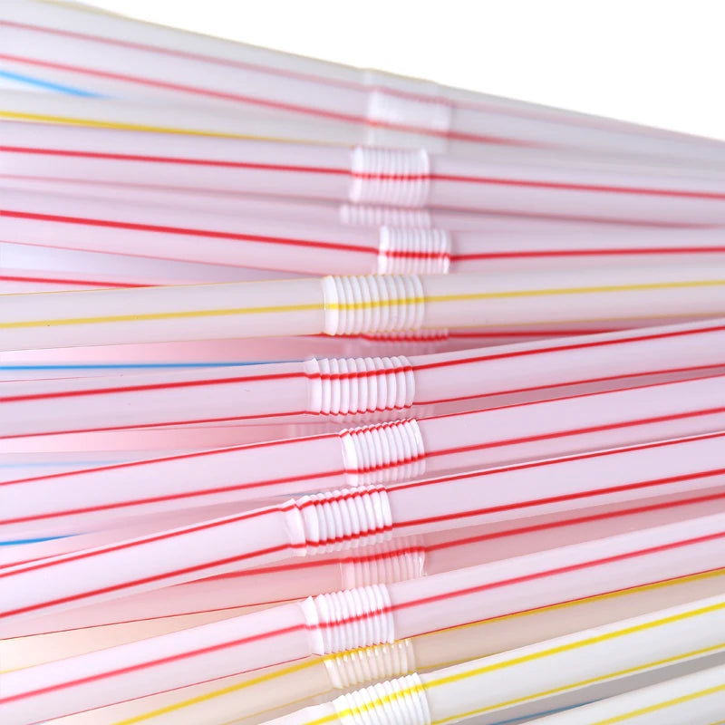 100-3000PCS Colorful & Black Drinking Kunststof Straws Bar Party Wedding Kitchen pajitas plastique Beverage Straw Wholesale