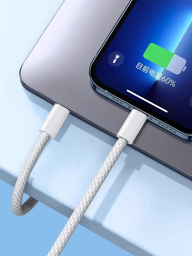 2Pack USB C Charger Cable PD 60W Type C Braided Charging Cable Cord Fast Charging Wire USB C for IPhone 15 Pro Max Plus 1M 2M