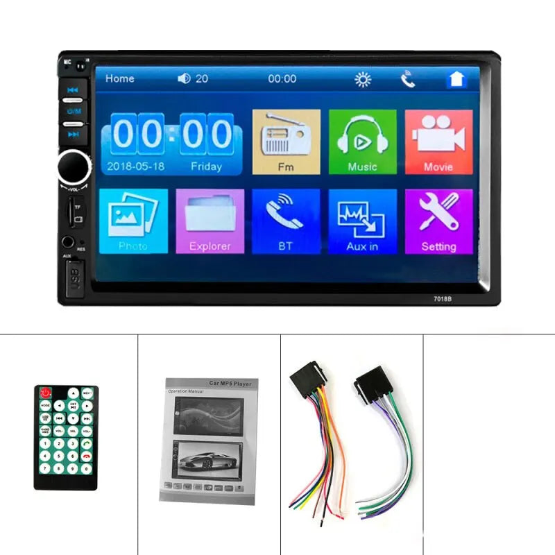 Acodo 2din Stereo 7inch Wired Carplay Radio Touch Screen Automotive Multimedia Bluetooth USB TF FM Radio Autoradio MP5 Player