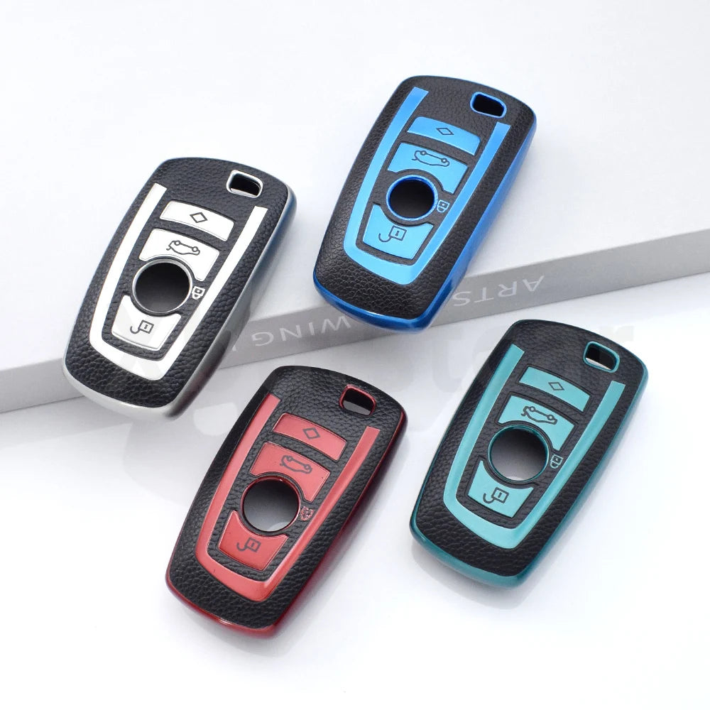 TPU Leather Car Smart Key Fob Case Cover for BMW 3 4 5 Series 320i 530i 550i F20 F21 F30 F31 F25 F01 F02 Shell Holder Protector