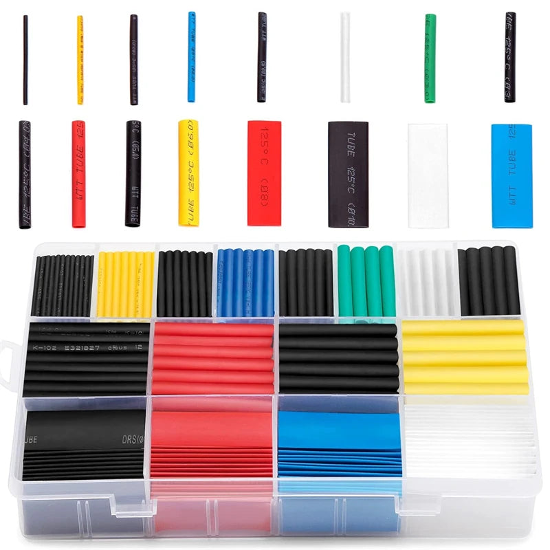 127-750pcs Heat-shrink Tubing Thermoresistant Tube Heat Shrink Wrapping Kit Electrical Connection Wire Cable Insulation Sleeving