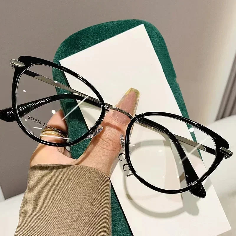 Women Cat Eye Finished Myopia Glasses Men New Style Blue Light Blocking Glasses Trendy Retro Near Sight Eyeglasse for Ladies