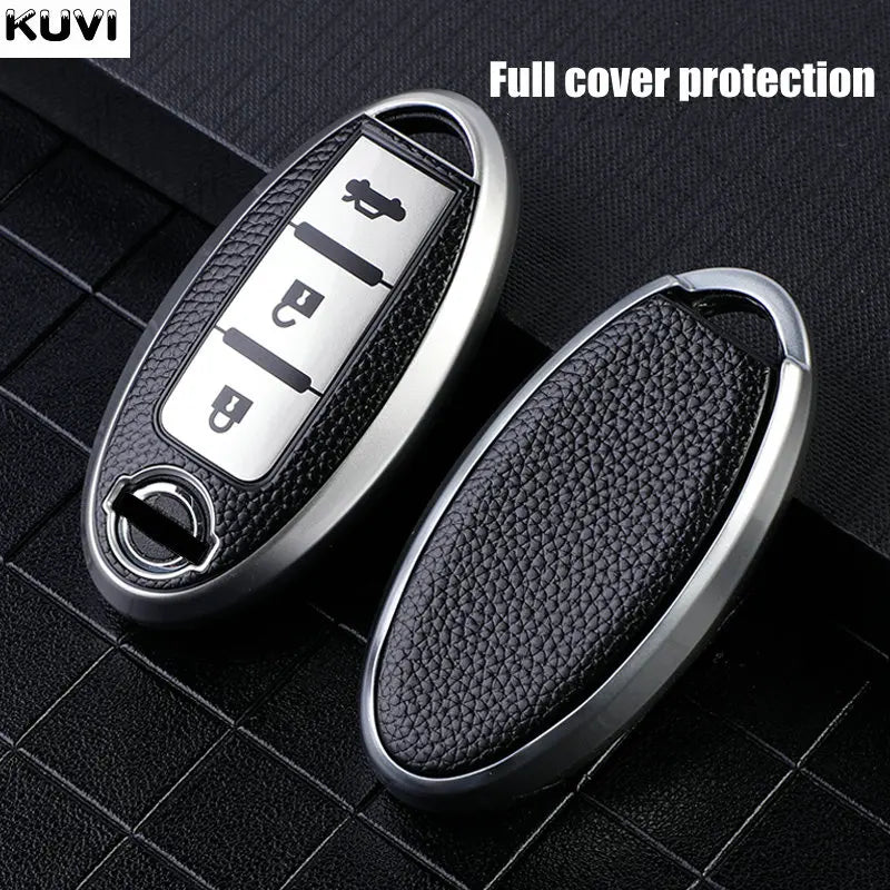Leather TPU Car Key Case Cover for Nissan Leaf Micra Qashqai J11 J10 X Trail T32 Versa Note Patrol Key Fob Cover Accessories