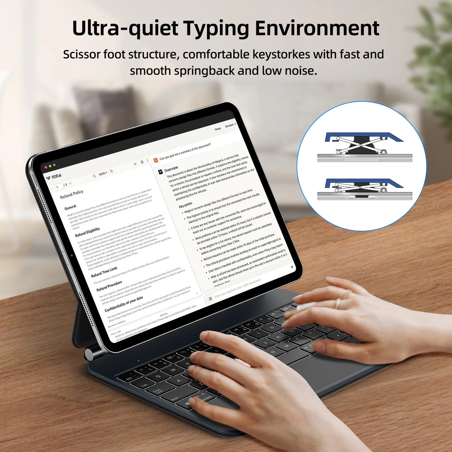Smart PIN Plug&Play Magic Keyboard Case for iPad Pro 11 2024 M4 iPad Air 4/5/6 10.9 Multi-touch Touchpad Smart Reverse charging