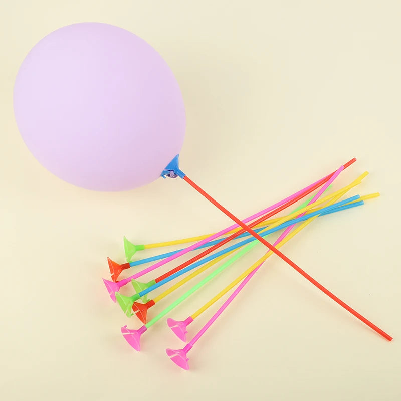 10/20/30pcs 30cm Latex Balloon Stick Macaron Balloons Rods Holder Sticks Wedding Party Inflatable Balls Decor Accessories
