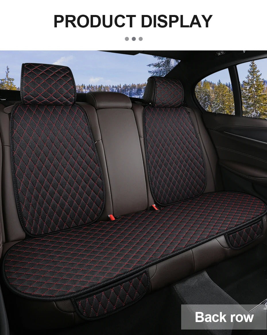 SEAMETAL 1Pc Flax Car Front Seat Cover Breathable Linen Car Seat Cushion Anti Slip Auto Chair Protector Universal for Sedan Suv