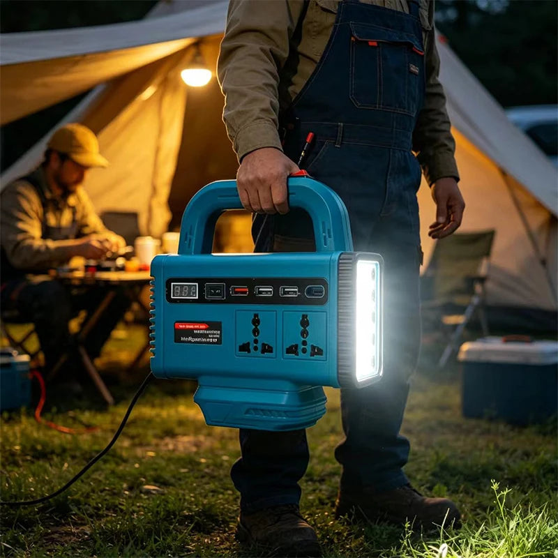 Lithium Battery Portable Inverter Power Station Multi-Function Handheld Generator Light Emergency Backup Power For Makita