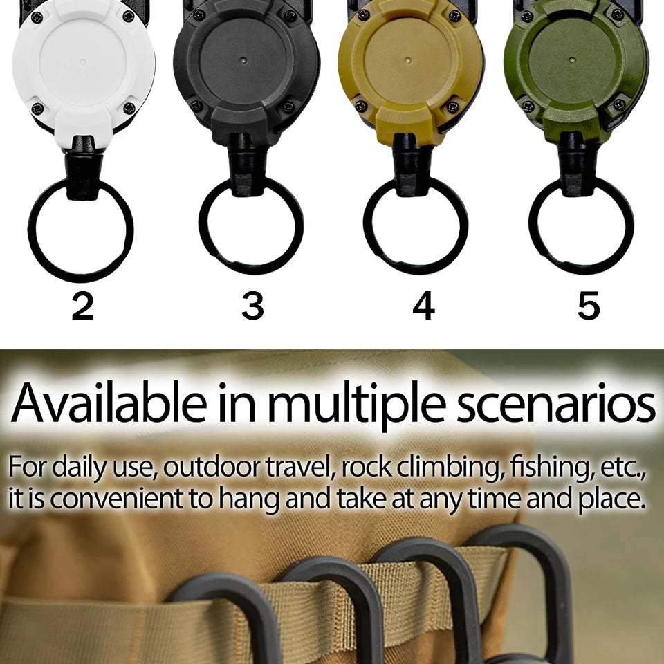 1/3Pcs Automatic Retractable Wire Rope Antitheft Easy-to-pull Buckle Rope Elastic Keychain Sporty Retractable Key Ring Anti Lost