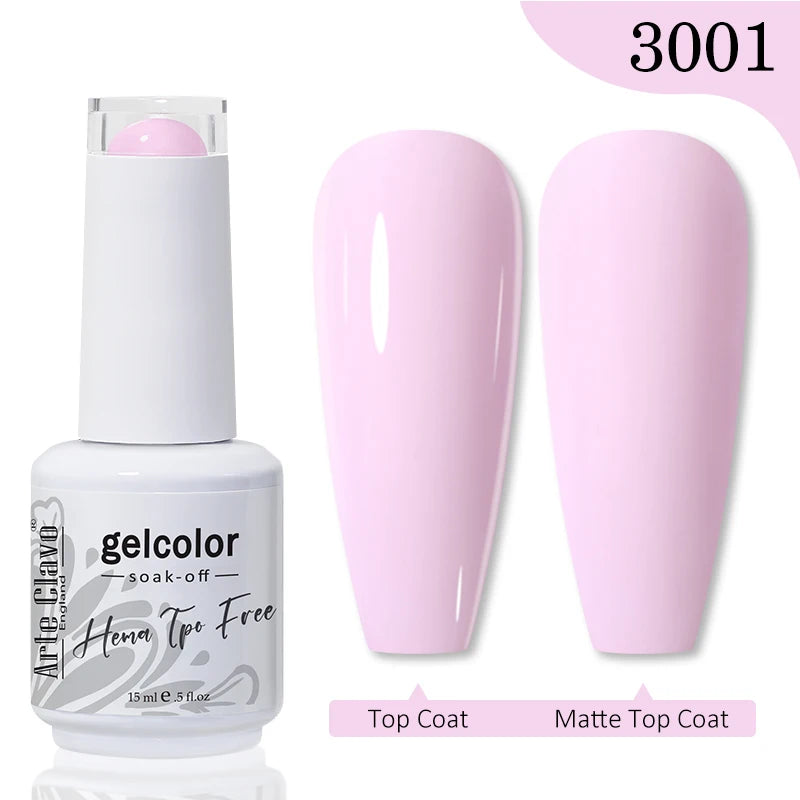 Arte Clavo HEMA TPO FREE Gel Nail Polish Jelly 15ml LED Nail Gel Hybrid Varnish Matt Top Base Coat Nail Art Gellak Primer