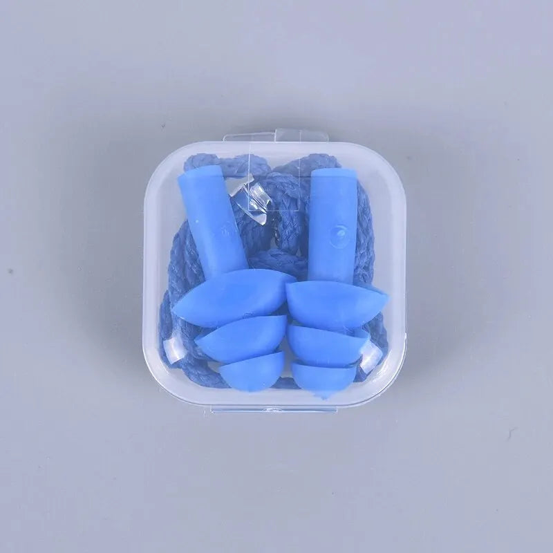 1 Pc Silicone Ear Plugs Sleep Earplugs Noise Reduction Swimming Earplugs With Rope For Diving Underwater Ear Plugs