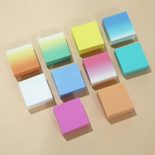 50Sheets Gradient Color Glitter Sticky Notes N times sticker PET Waterproof Memo pad Notepad School Stationery Office Supplies
