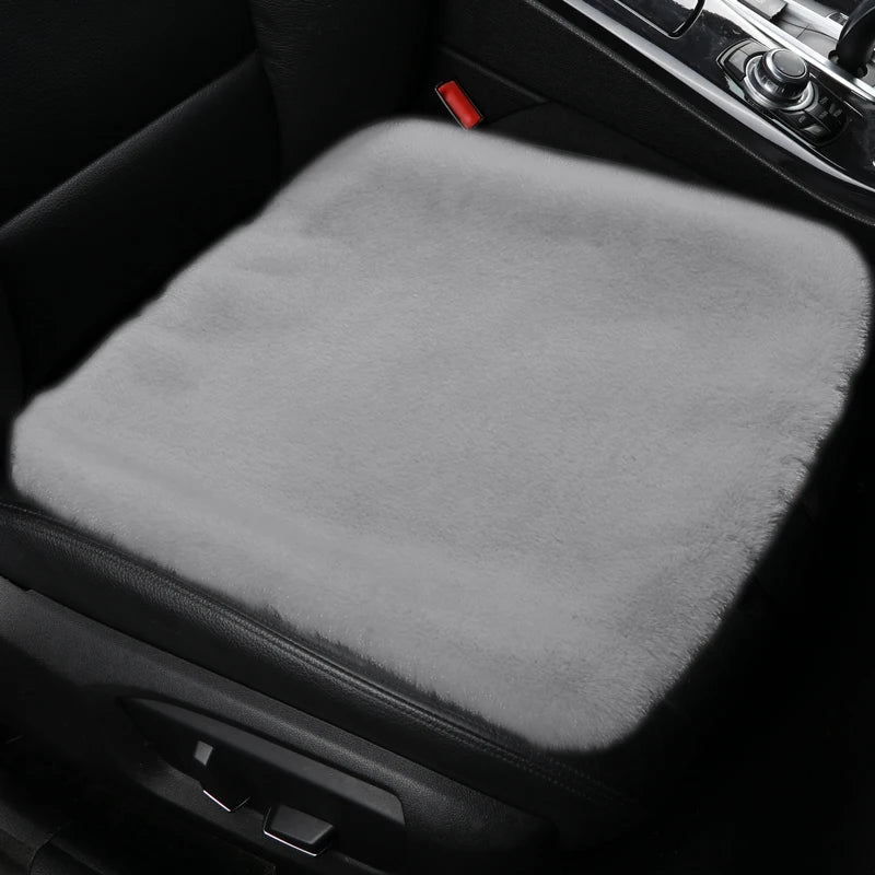 Plush Car Seat Cover Universal Front Backrest Winter Warm Long Faux Fur Non-Slip Seat Cushion Pad  Automobiles Seat Protector