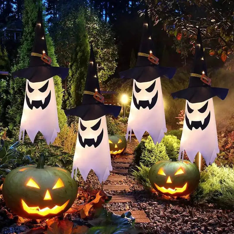 Ghost Lantern Halloween Decoration Hanging Flag Halloween Ghost Windsock Outdoor Pendants The Day of Dead Party Decor