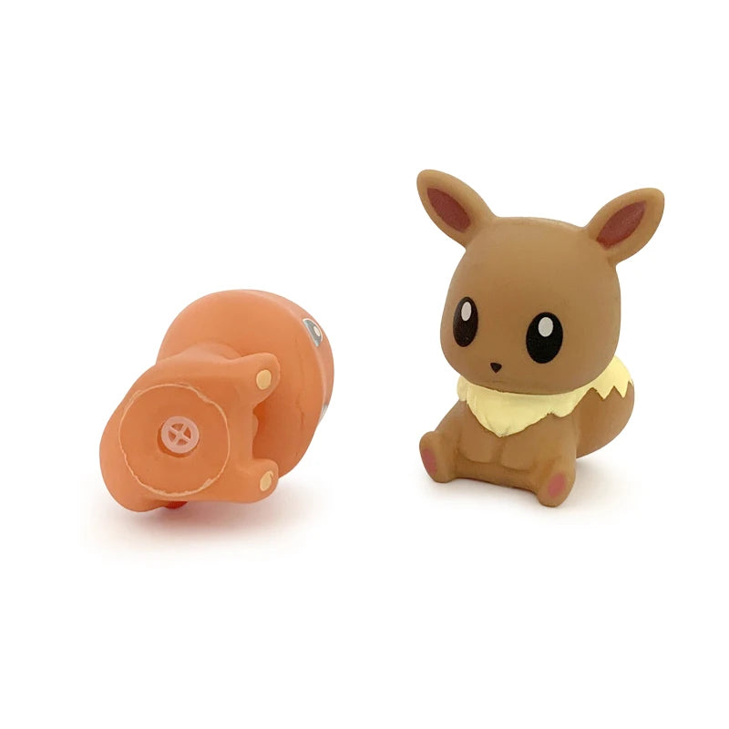 Pokemon Pikachu 6pcs Water Toys 5-6 CM Squeak & Float Bath Toy Anime Eevee Snorlax Charmander Squirtle Bulbasaur For Boys Girls