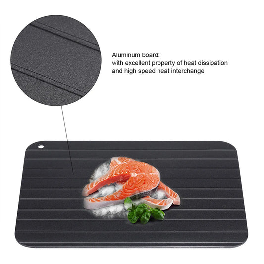 Defrosting Tray Fast Defrost Tray Thaw Tray Metal Aluminum Fast Food Meat Defrosting Thawing Tray Plate Home Kitchen Gadget