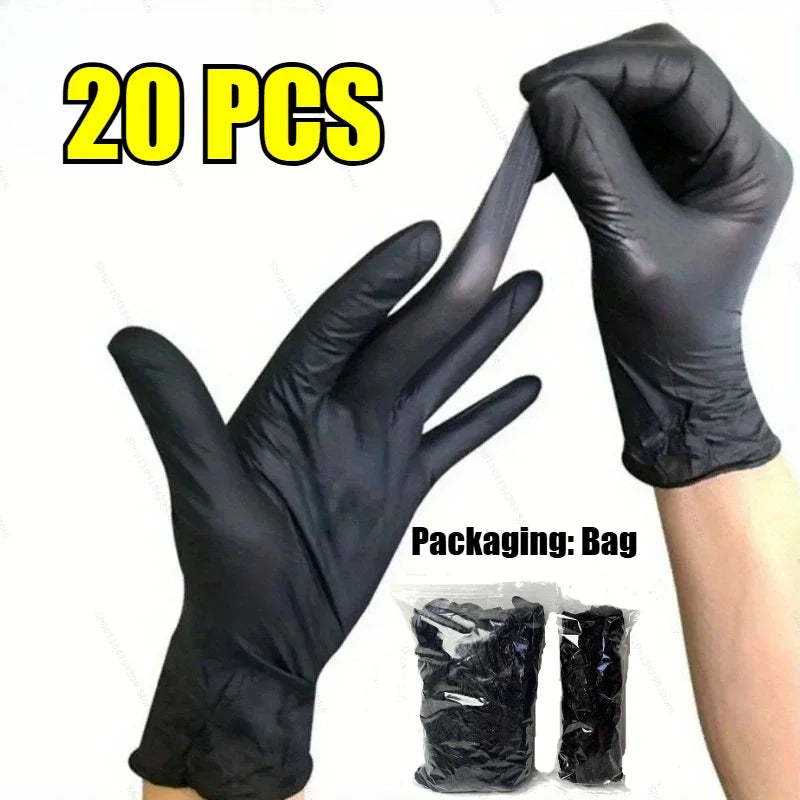 Black Disposable Nitrile Gloves Latex & Powder Free for Tattooing Manicures Salon Cleaning Disposable Apparel