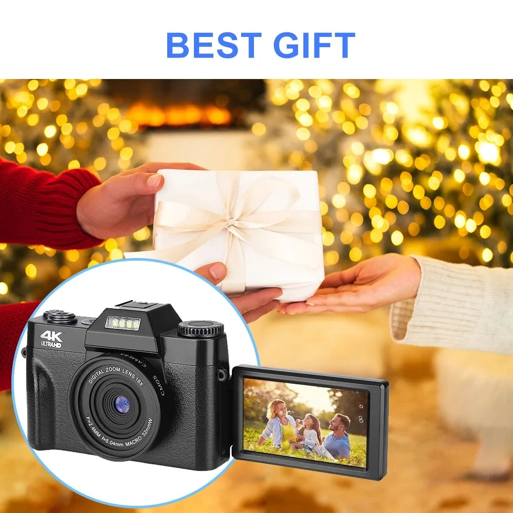 4K Video Camera 48MP HD Digital Camcorder 16X igital Zoom Digital Recorder 3 Inch IPS Screen Digital Photography Camera