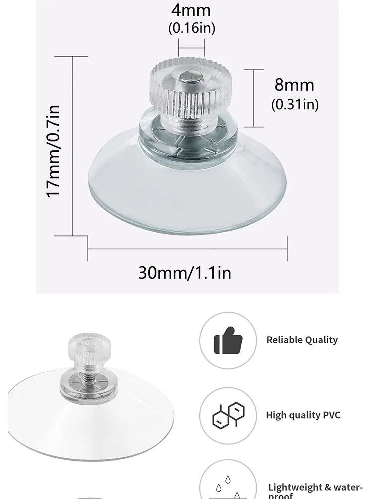 10 Pcs Clear Suction Cups PVC Vacuum Suction Cup Holder Plastic Suction Cups with Screws for Bathroom Kitchens Offices