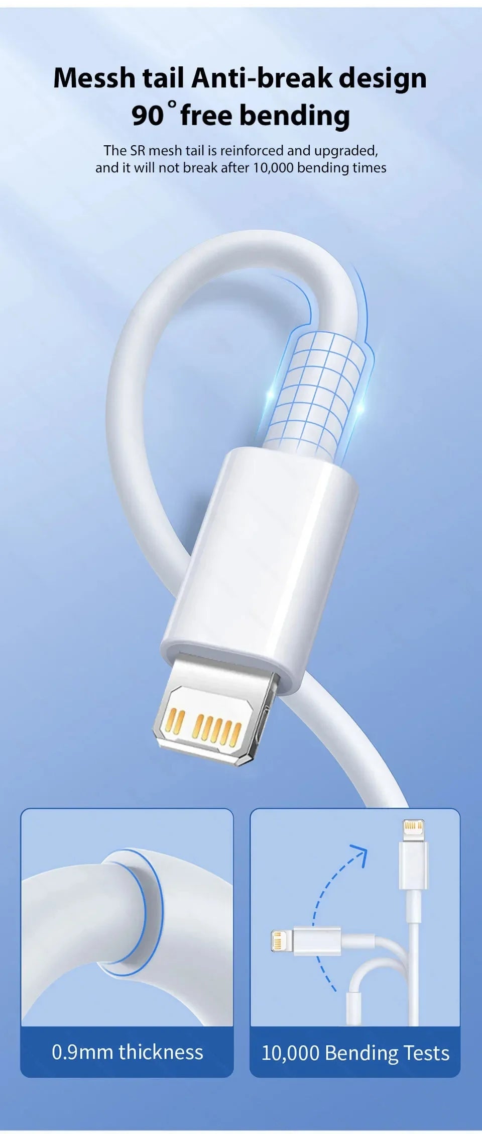 1-5pcs 30W Fast Charging Cable For Apple iPhone 13 12 11 14 Pro Max Mini USB C Cable For X XR XS MAX 7 8 14 Plus 6 Accessories
