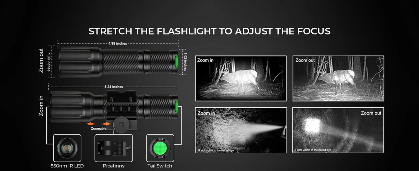 Night Vision Scope Night Vision Rifle Scope with IR850 MOA Recording and Range Finder Infrared Tactical monocular with Crosshair