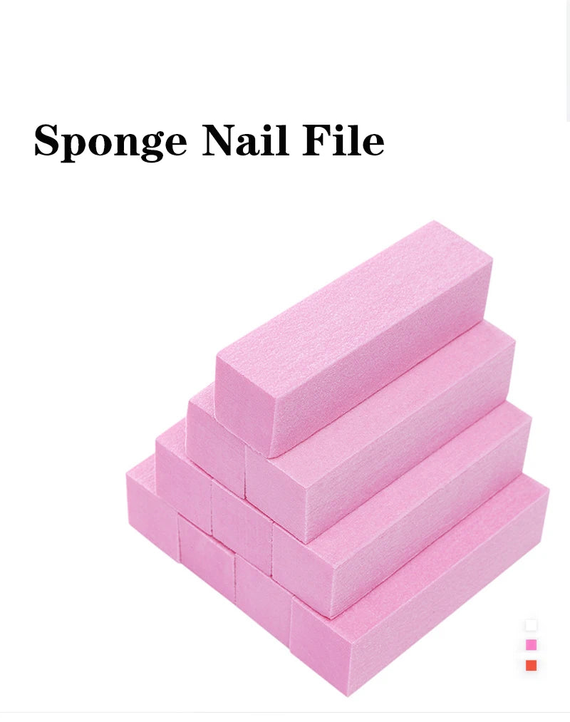 Pink Buffing Sanding Files Block Pedicure Manicure Care Sponge Nail Art Buffer Grindig Polishing No Hurt Nail Art Tools