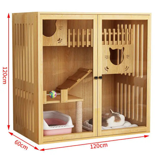 Can Customize Factory Wholesale Luxury Wooden Cat House Large Cat Bed Cat Hous Indoors