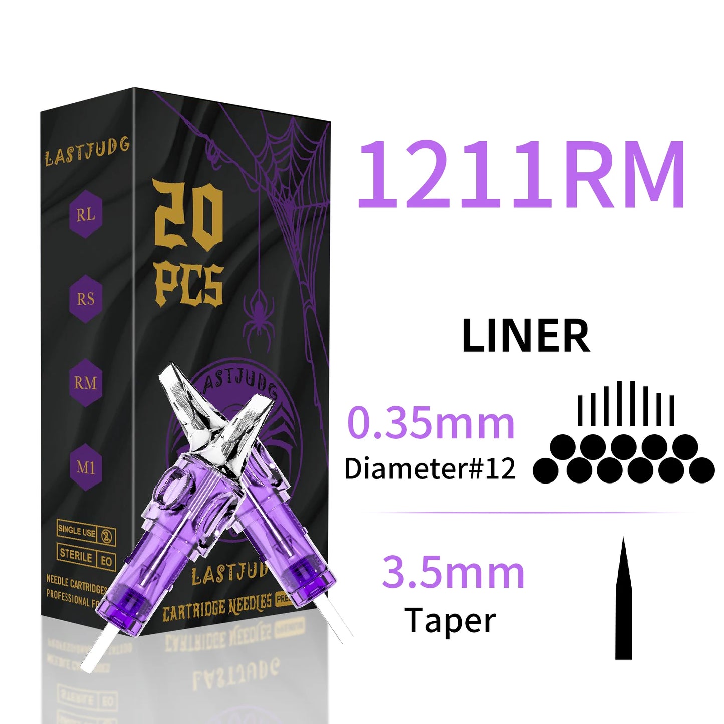 LASTJUDG Tattoo Needles 20PCS Disposable Tattoo Needles RL RS M1 RM Permanent Makeup Tattoo Cartridge Needle For Tattoo Pen