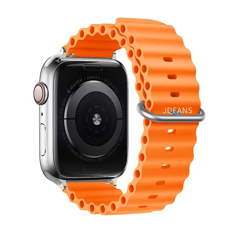 Ocean Band for Apple watch Ultra Series 10 9 7 8 5 6 SE 49mm 45mm 46mm 42mm 44mm 40mm 41mm Silicone bracelet correa iWatch Strap