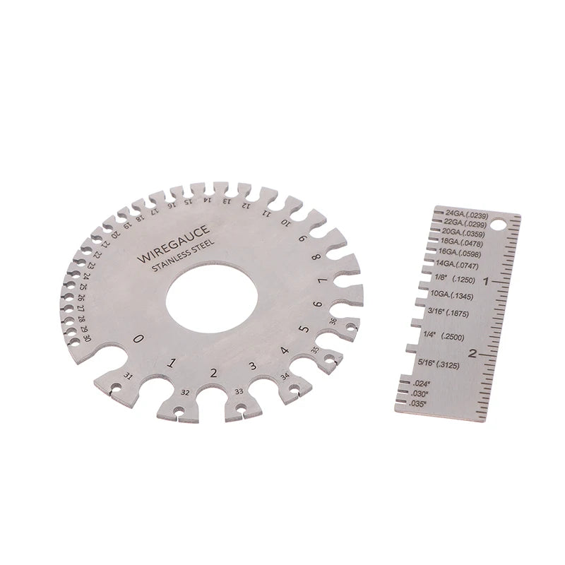 0-36 Round AWG SWG Wire Gauge Thickness Ruler Gauge Diameter Stainless Steel Measurer Tool Welding Inspection Wire Gauge