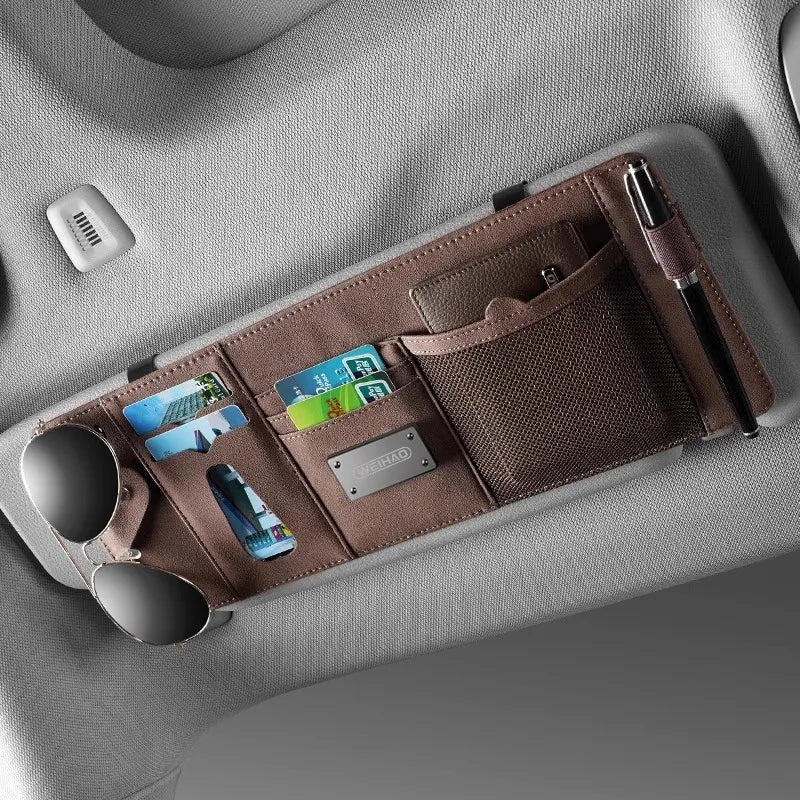 New Arrival Car Sun Visor Bill Pen Business Card Holder Organizer Storage Box Sunglasses Clip Stowing Tidying Car Accessories
