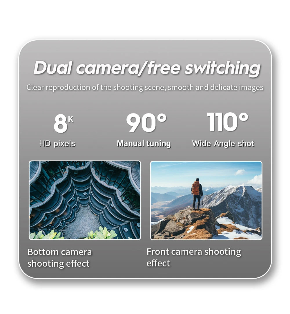 E88S RC Drone 4K Wide Angle Optical Flow Dual HD Camera Avoiding Obstacle Brushless Motor with Remote Control Foldable