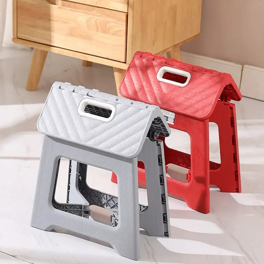 Lightweight Folding Step Stool Multi Purpose Handheld Thickened Footstool Non-Slip Plastic Small Benches Kitchen