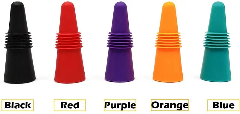 Silicone Wine Bottle Stopper Set Whisky Accessories Leak Proof Beer Champagne Cap Closer Wine Cork Plugs Lids Kitchen Bars Tools