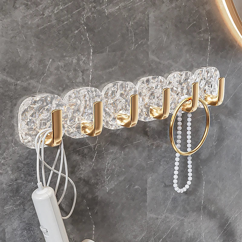1/4PCS Self-adhesive Wall Hooks Acrylic Bathroom Hooks for Hanging Waterproof Adhesive Hook Towel Holder Home Accessories