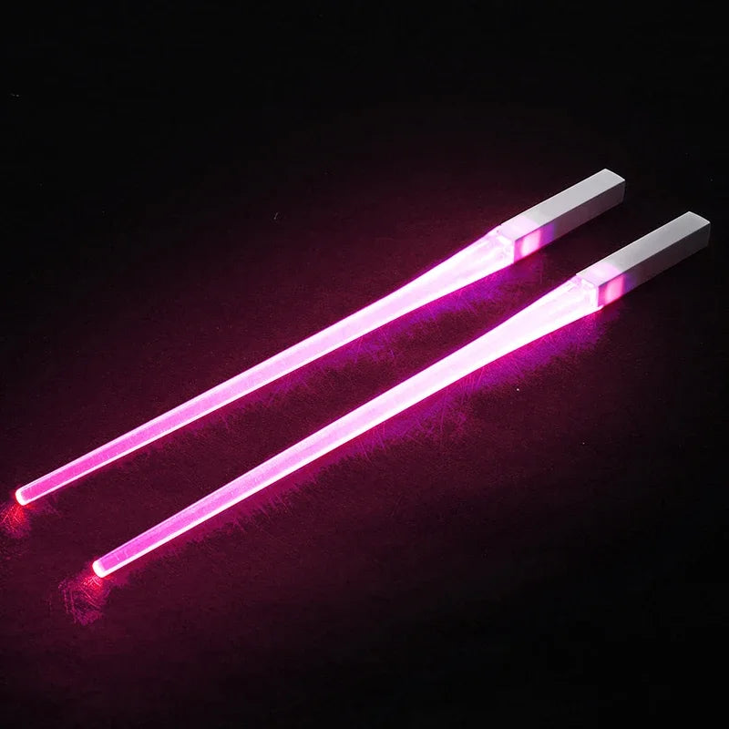 Novel 1 Pair LED Luminous Chopsticks Light Up Durable Lightweight Kitchen Dinning Room Party Food Safe Tableware Multi-color Hot