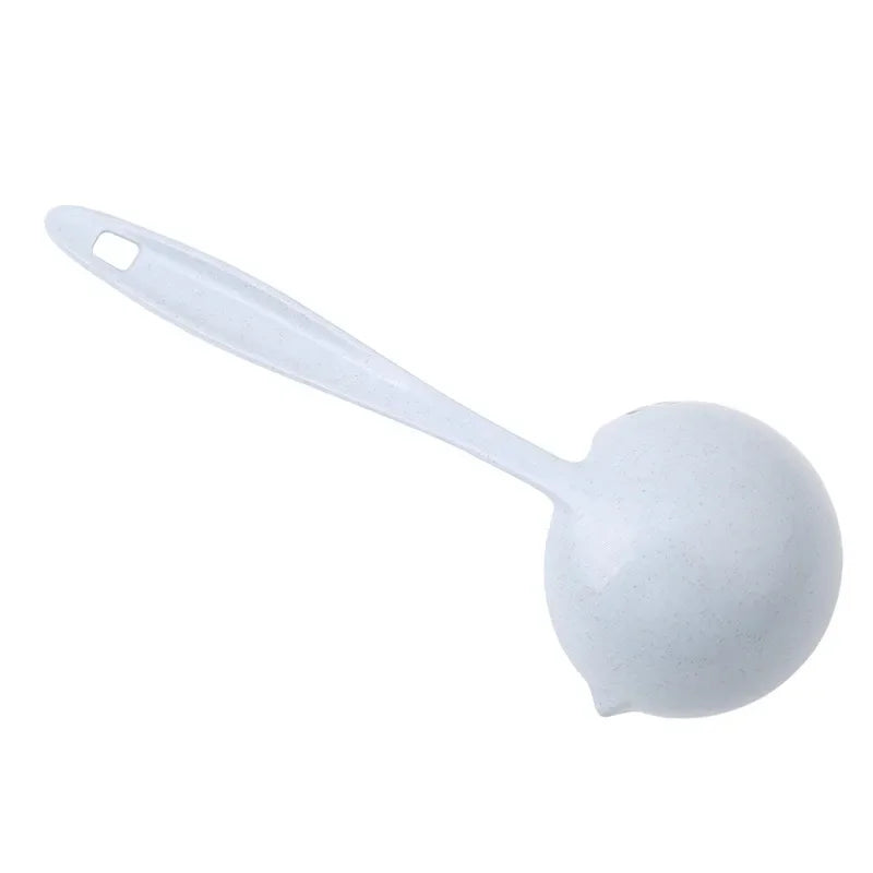 2 In 1 Creative Wheat Straw Soup Spoon Long Handle Lovely Porridge Spoons With Filter Dinnerware Kitchen Colander Tools